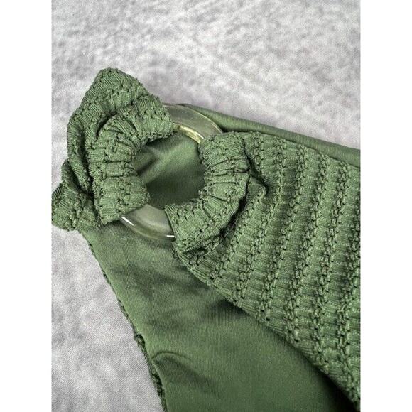 Becca Womens Size XS Line In The Sand Hipster Bikini Bottoms Ribbed Cactus Green - Picture 3 of 7